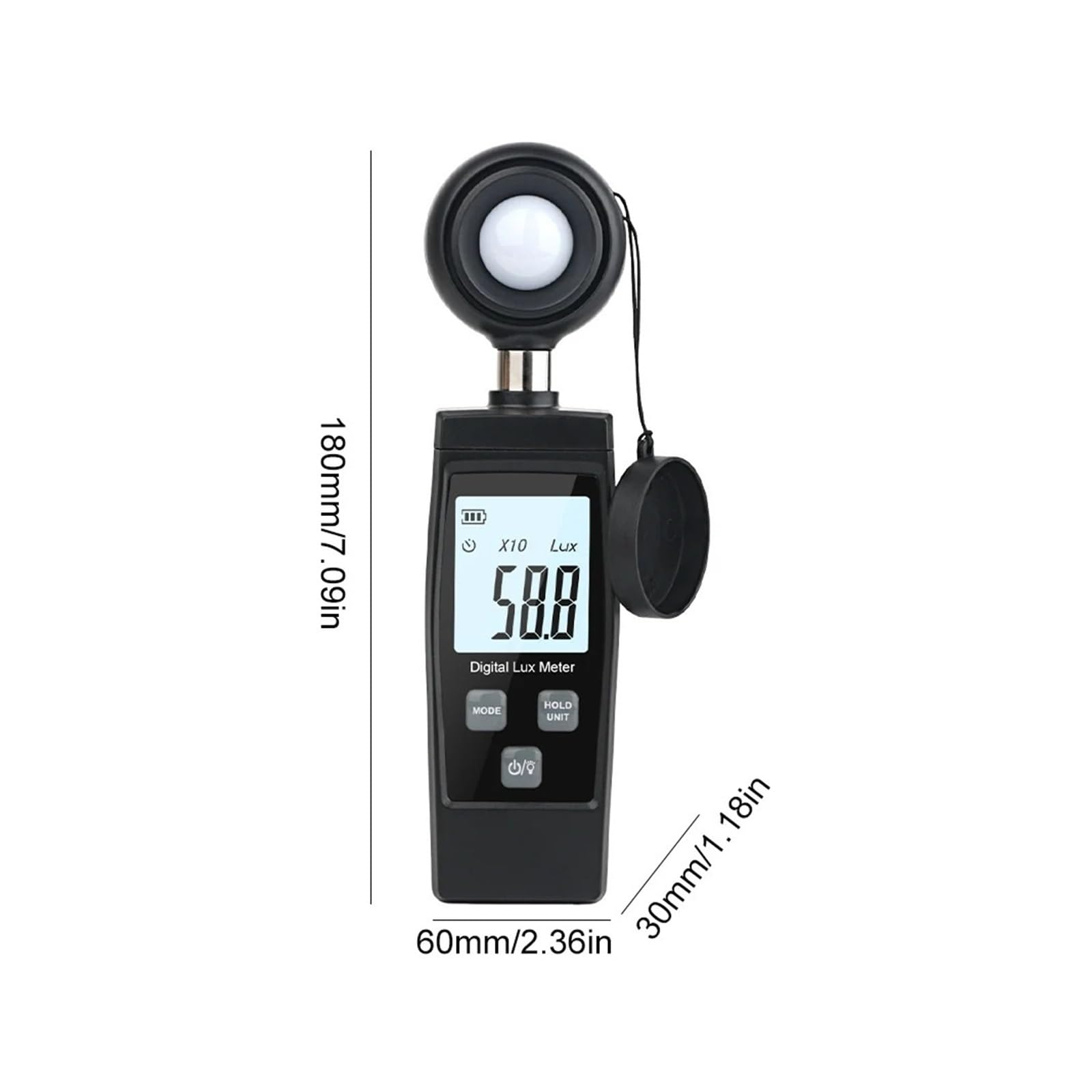 Colorímetro, Mini Medidor Digital De Lux 0-200000, Iluminómetro Portátil, Fotómetro Alta Precisión, Luz, Medida Lux/FC para medición de luz
