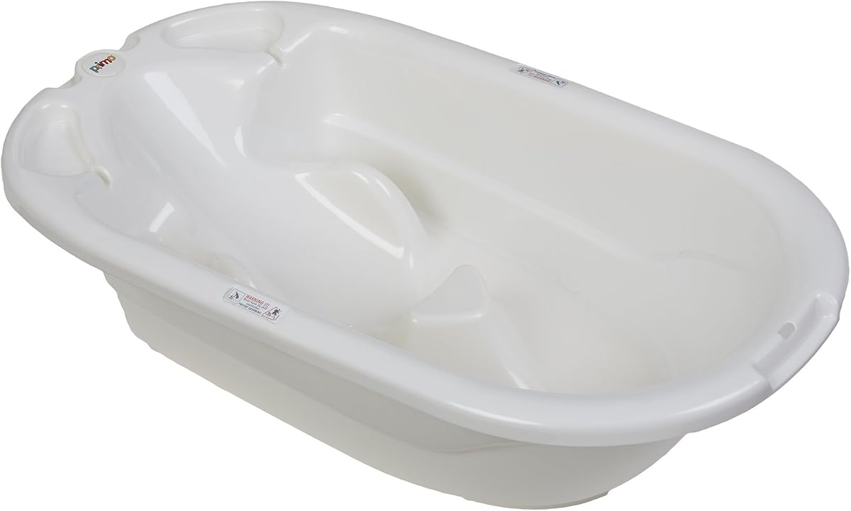 EuroBath Bañera para bebé de 2 etapas, color blanco, grande, artículos esenciales para bebé de larga duración, bañera imprescindible para bebé, artículos esenciales para recién nacidos, bañera infantil y productos para el cuidado del bebé para el registro