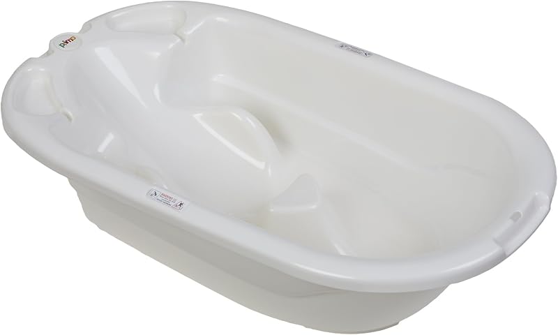 EuroBath Bañera para bebé de 2 etapas, color blanco, grande, artículos esenciales para bebé de larga duración, bañera imprescindible para bebé, artículos esenciales para recién nacidos, bañera infantil y productos para el cuidado del bebé para el registro