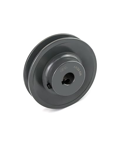 Miniatura 2 de QWORK - Poleas de correa de una ranura, de 2.45 pulgadas de diámetro exterior y 1 pulgada de diámetro interior, sección de correa A, hierro fundido,