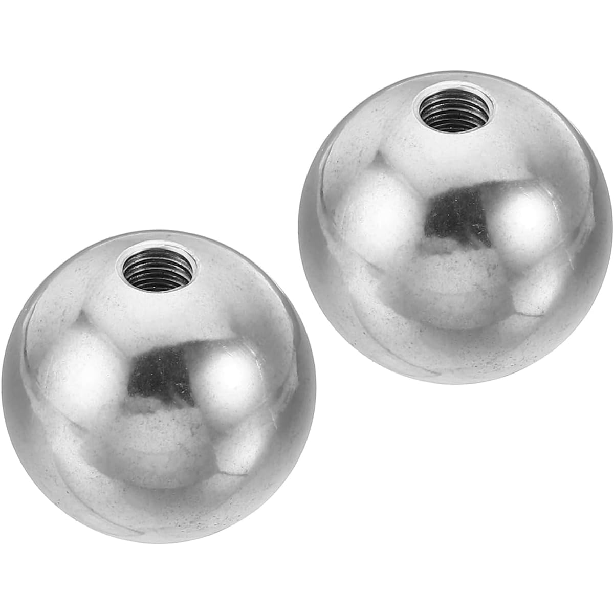 Purzen 304 Stainless Steel Threaded Ball, Precision Machined Screw Ball, Corrosion Resistant Metal Sphere for DIY Projects, Mechanical Parts, Industrial Hardware Applications,25mmxm4（2pcs）