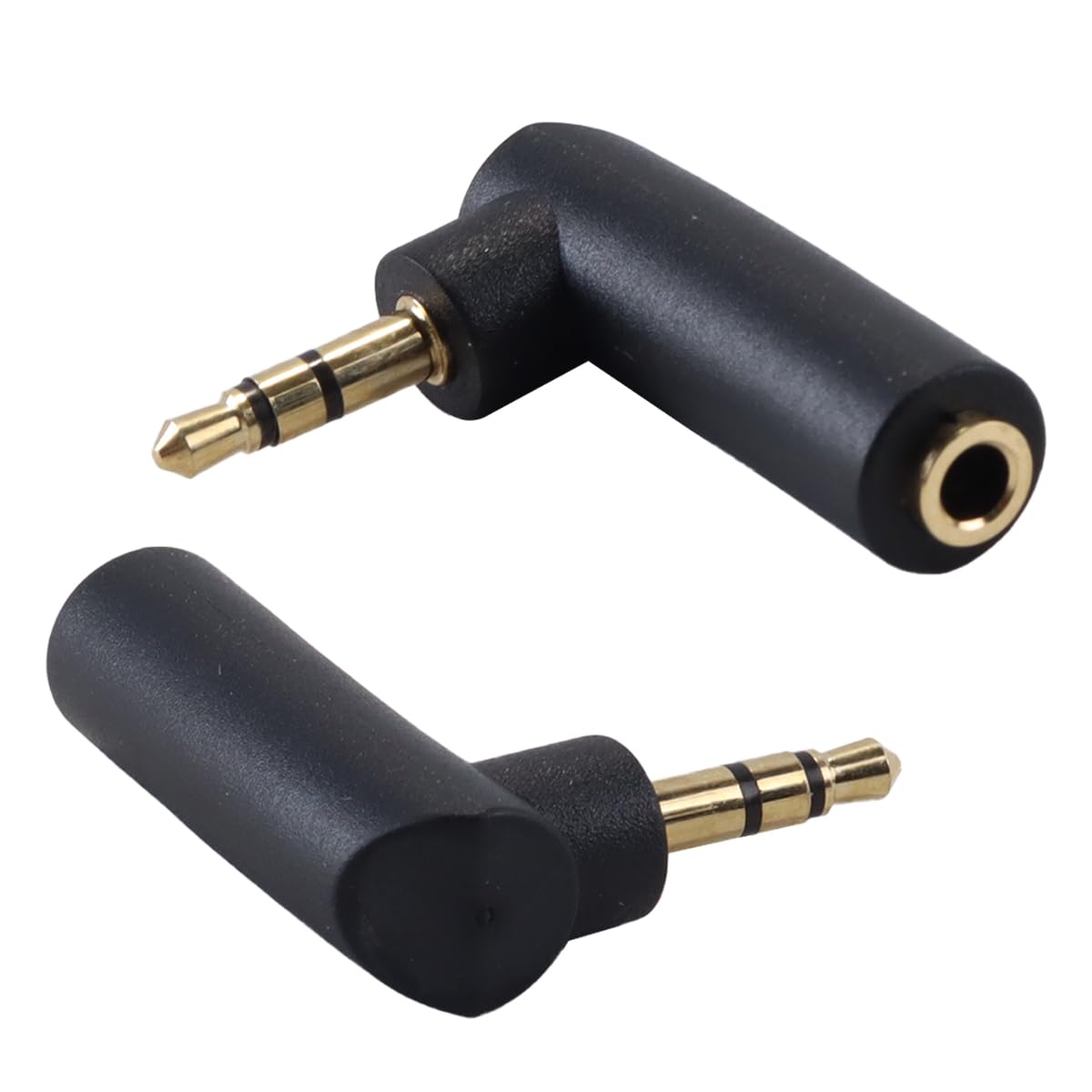 Ubric 2 x 4-pinowy adapter audio jack 3,5 mm wtyczka jack do gniazda 90 stopni kąt prosty słuchawki adapter stereo
