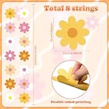 Pasimy 8 Pcs Daisy Boho Party Decorations Groovy Daisy Paper Garlands White Flower Hanging Garland Banner Hippie Flower Cutouts for Birthday Shower Wedding Party Favor Supplies(Groovy,Multicolor)