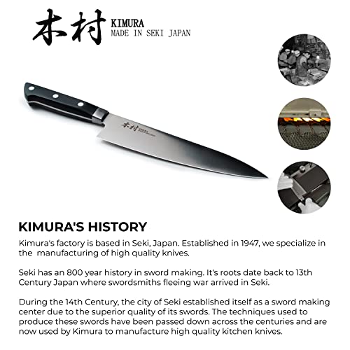 Image of Kimura Chef Knife, [Made in Japan], 8 inch Professional Kitchen Knife, Ultra Sharp High Carbon Molybdenum Stainless Steel Gyuto Knife, Chefs Knife with Ergonomic Handle - Japanese Chef's Knife