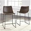 Signature Design by Ashley Centiar 24 Counter Height Modern Bucket Barstool 2 Count, Brown
