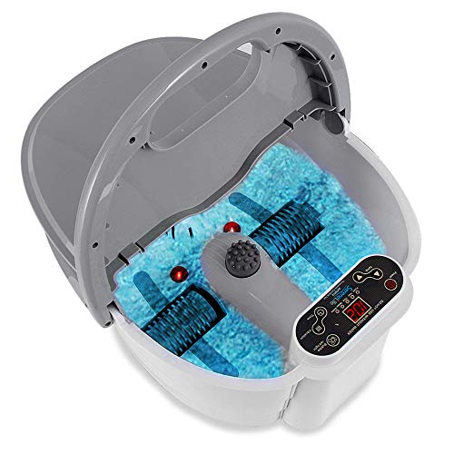 SereneLife Hydro Therapy Foot Bath Massager - Heating Foot Spa with Deep Kneading Shiatsu Massage Ball, Brush, Stone - Roller, Vibration, Bubble, Digital Adjustable Temp - SLFTSP18