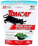 Tomcat Mouse Killer Refillable Bait Station for Indoor Use - Child Resistant, 1 Station with 32 Baits (Bag)