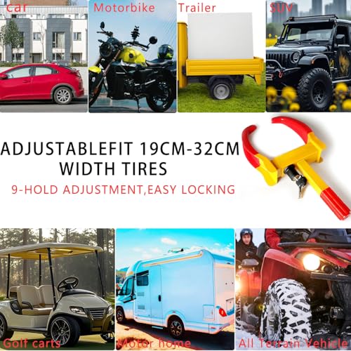 KEELYY Wegfahrsperre Radkralle Parkkralle Diebstahlsicherung mit 2 Schlüsseln, Felgenkralle Reifenkralle Wegfahrsperre Diebstahlsicherung für Anhänger Wohnwagen Autos, Wohnmobil