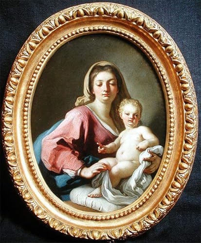 Affiche Toile Vierge à l'enfant Francesco De Mura : portrait décoration murale salon 60x90cm
