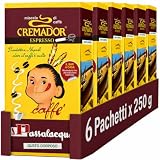 Passalacqua Caffè - Confezione Sottovuoto da 250g Caffè Macinato (Cremador Espresso Bar, 6 pacchetti)
