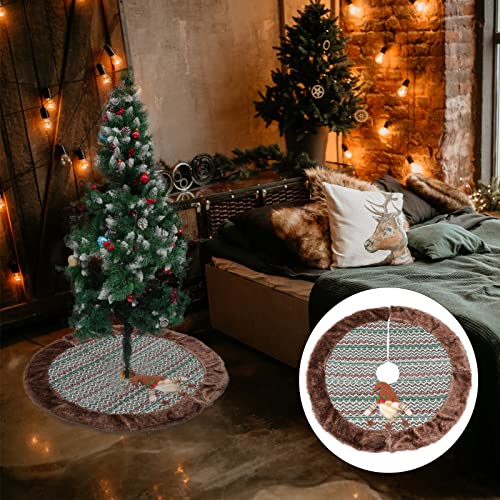 1Pc Well Knitted Xmas Tree Skirt Decorative Xmas Tree Mat Xmas Tree Adornment Christmas Decorations Gifts Ornaments #TOP1