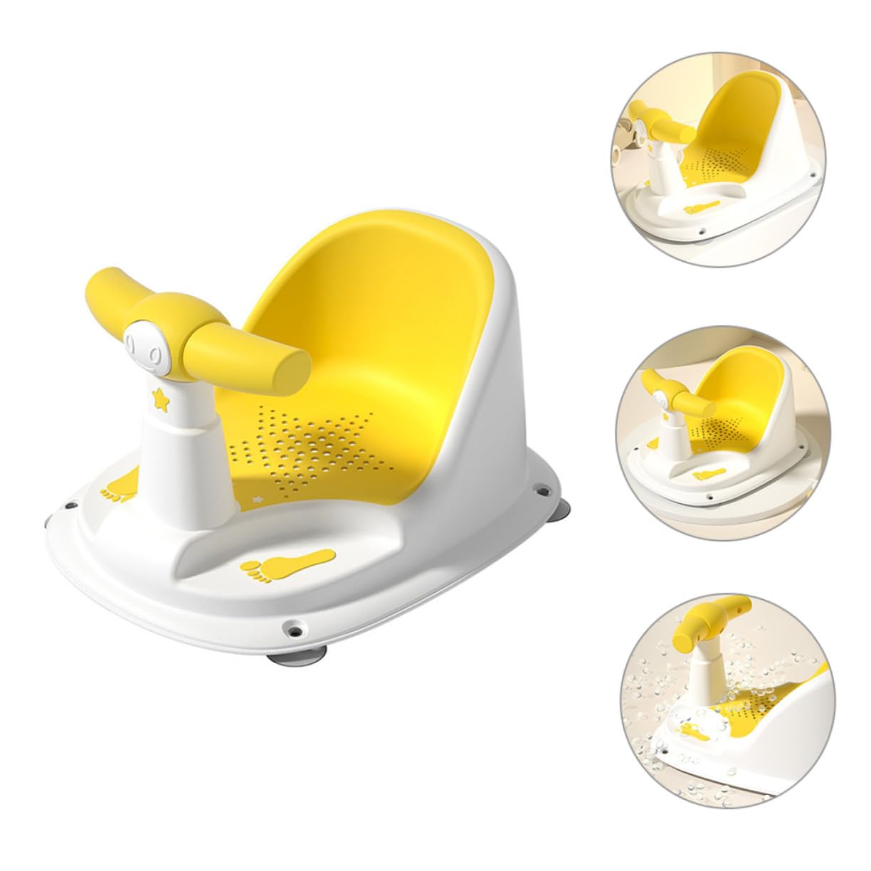 Bath Seat with Fit for All Bathtubs Anti-Slip Bath Chair for Months Plus Comfortable Support Shower Seat for Newborns and Boy Girl