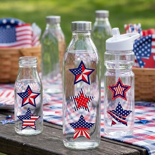 LAOREI 500PCS 4th of July Star Stickers Roll, Patriotic American Flag Labels, Red White Blue Adhesive Decals for Independence Day Party Favors, Memorial Veterans Events, Scrapbook Cards Envelopes — view 6