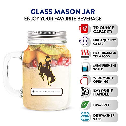 Ncaa Wyoming Cowboys 20Oz Glass Mason Jar #TOP1