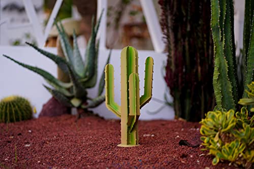 Metal Desert Cactus Rustic Sculpture The Cactus Plant Home Decor Rustic Hand Painted The Cactus Garden Ornaments Outdoor Decor Figurines Home Yard Decorations Stakes Lawn Ornaments (3 Pcs Green) #TOP4