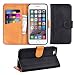 Produktbild Adicase iPhone 6 Hülle Leder Wallet Tasche Flip Case Handyhülle Schutzhülle für Apple iPhone 6 / 6S 4,7 Zoll (Schwarz)