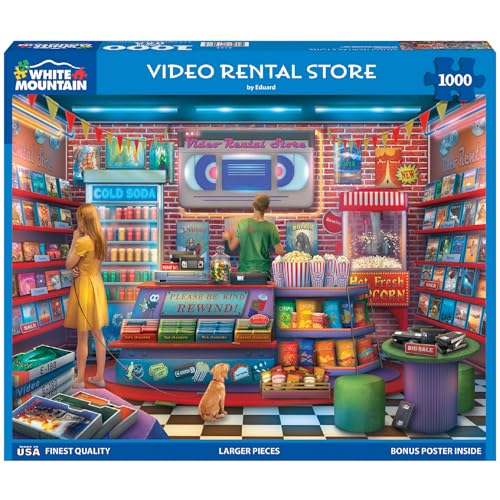 White Mountain Rompecabezas de 1000 Piezas Divertido y Nostálgico, Tienda de Alquiler de Videos | Piezas Grandes, Regalo para Adultos y Familia, 24"x30" miniatura 2