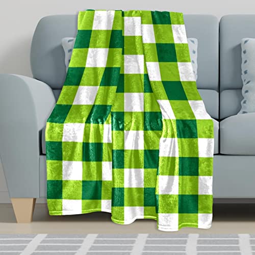 Jeté de lit en polaire écossais vert de qualité supérieure pour sofa