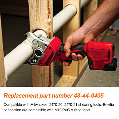 Image of 2Pack 48-44-0405 M12 Replacement Shear Blade Compatible with Milwaukee, PVC Plastic Pipe Replaceable Blade for 2470-20, 2470-21 Shear Tool, Cuts PVC, ABS, CPVC, PEX Tubing Rubber Hose