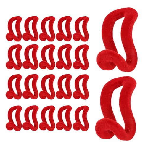 20er Set Kleiderbügel-Verbindungshaken mit Rutschfester Samtbeschichtung,platzsparende kleiderbügel, Platzsparende Haken für Samt-Kleiderbügel, für Schrankorganisation, Beflockte Verlängerungshaken