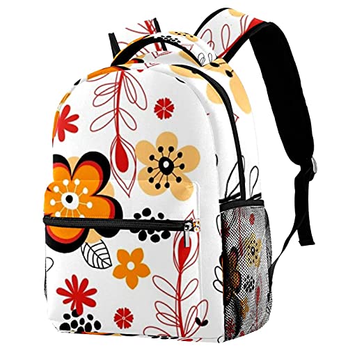 Sac d'école étudiants à motif fleurs durables et décontracté
