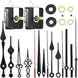 MMOBIEL 22-teiliges Uhrwerk-Mechanismus-Ersatz-Kit für hohes Drehmoment DIY Wanduhr und Motor-Kit mit 2 Motoren und 12 Zeigern 25 mm / 1 Zoll Welle