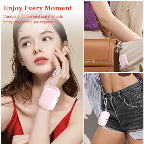 Image of for AirPods Pro 3 Clear Case 2025, Military-Grade Shockproof, Soft TPU Highly Transparent Anti-Yellowing for AirPods Pro 3 Case with Cleaning Kit & Cute Round Buckle, Clear Pink