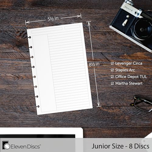 Recharge papier pour perforations Discbound format Junior avec lignes d'annotation pour bloc - 4