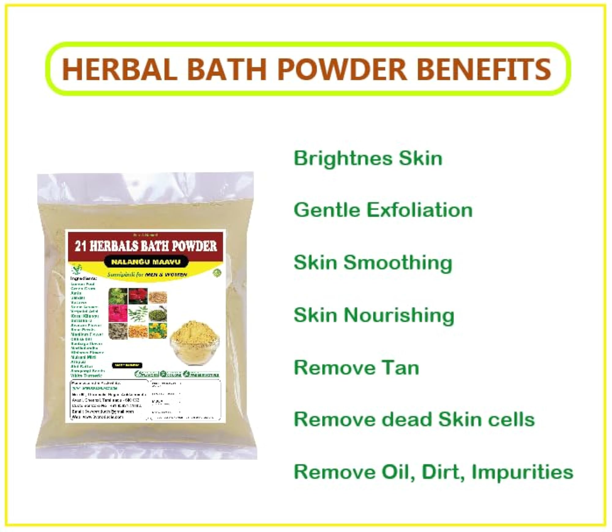 Herbal Bath Powder 100% Natural for Men & Women, Pack of 2