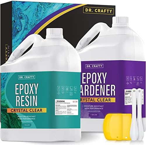 DR CRAFTY Clear Epoxy Resin - Epoxy Casting Resin Kit - Clear Epoxy Resin for Resin Molds, Table Top, Art Resin, Craft, Jewelry Casting, DIY, Tumblers & Wood - 2 Part Resin Kit, 2 Gallon