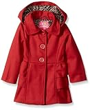Pink Platinum Baby Girls Adorable Side Ruffles Wool Jacket, Red, 12M
