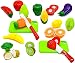Little Treasures Fruit and Vegetables Play Kitchen Food for Pretend Cutting Food Toys - Educational Playset with Toy Knife, Cutting Board (36 Total Pieces)