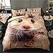 Produktbild DXSX Bettwäsche Set 3D Tier Hamster Premium Bettbezug und Kissenbezug Set Easy Care Kinderbettwäsche Jungs Mann Bettbezug Ganzjahr (Hamster, 150x200cm)