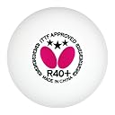Butterfly R40+ Table Tennis Balls - 40mm White Ping Pong Ball - ITTF Certified Professional Table Tennis Ball- Poly Table Tennis Ball - 3 Pack or 12 Pack gallery image