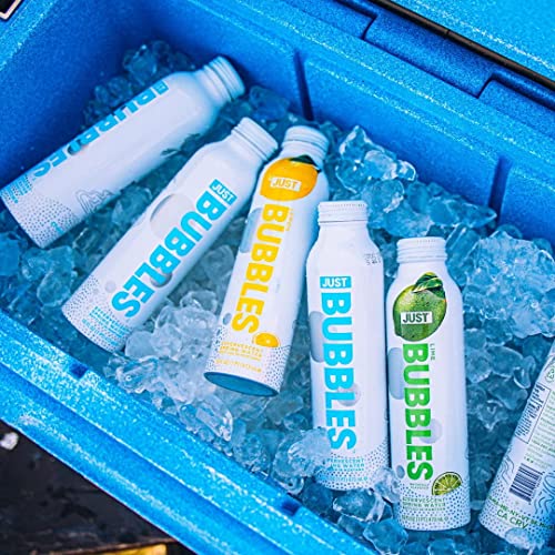 Image of JUST Bubbles Lime - Pure Premium Sparkling Spring Water in a Fully Recyclable Reusable Eco-Friendly Bottle - 100% Mountain-Sourced Carbonated Water with Naturally Occurring Minerals, 16 Fl Oz (Pack of 12)