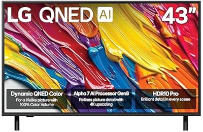 LG 43-Inch Class QNED AI 4K QNED82A Series Smart TV w/AI Sound, HDR10, 4K Super Upscaling, Filmmaker Mode, Wow Orchestra, Alexa Built-in (43QNED82AUA, 2025)