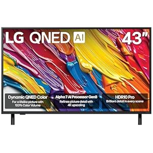 LG 43-Inch Class QNED AI 4K QNED82A Series Smart TV w/AI Sound, HDR10, 4K Super Upscaling, Filmmaker Mode, Wow Orchestra, Alexa Built-in (43QNED82AUA, 2025)