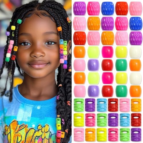 VENOFEN 60PCS Wood Hair Beads Mixed Color Loc Jewelry Hair