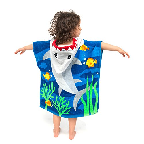 Toalha de poncho com capuz ZINGLIFE 100% algodão premium para crianças, supermacia, absorvente, com