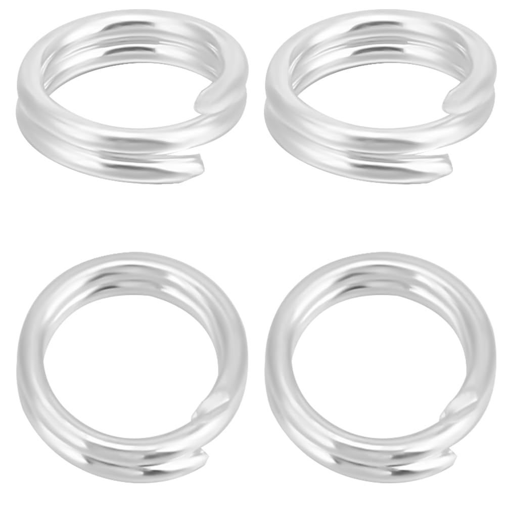 Beebeecraft 10Pcs 925 Sterling Silver Split Jump Rings 5x1mm Tiny Round Open Double Loop Jump Rings Connectors with Box Polishing Cloth for Jewellery Making Charm Necklaces Bracelet Keychains Craft