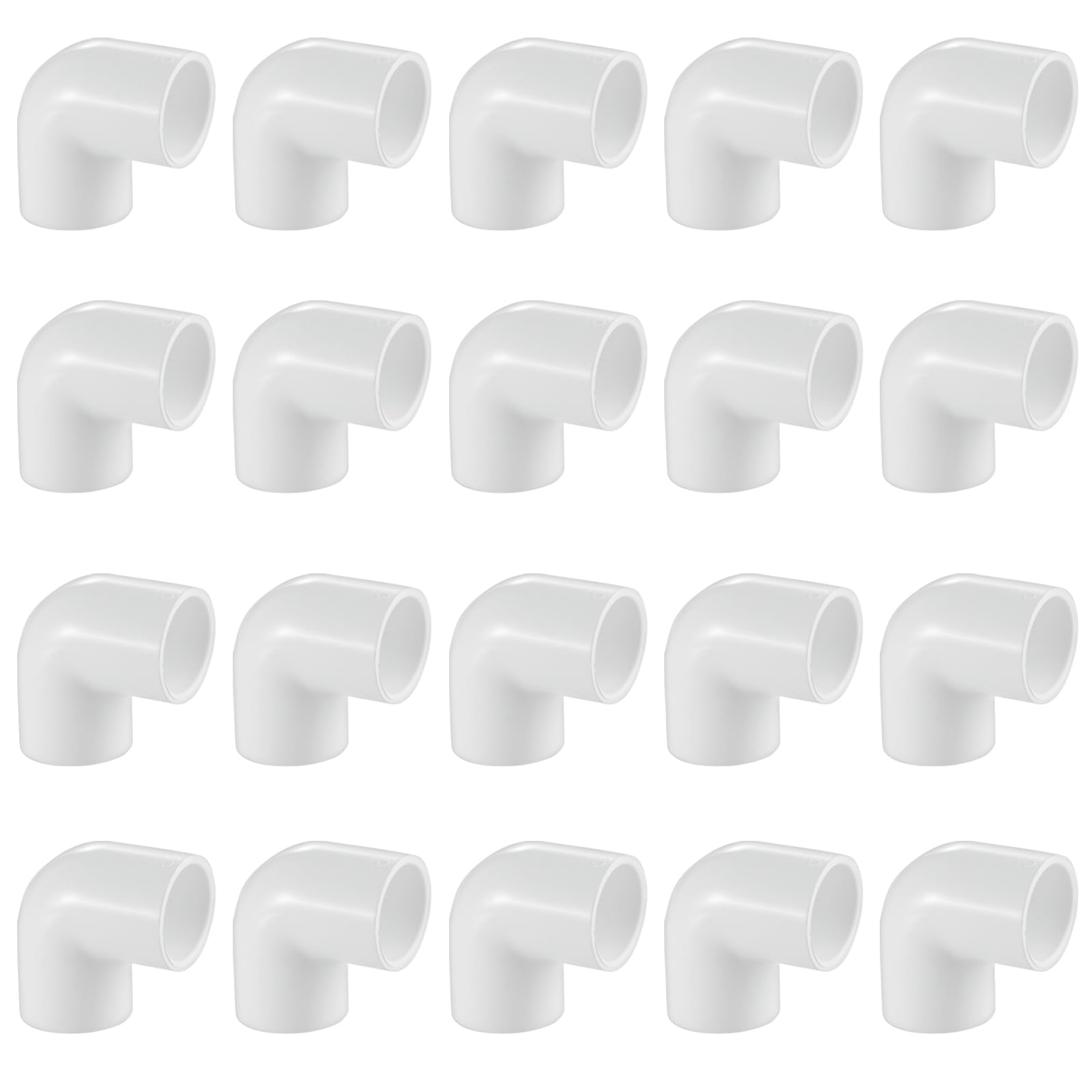 LESSO 20 Pack 1/2 Inch PVC Elbow Fitting Furniture Build Grade SCH40 (Socket x Socket) | pipe fittings Ideal for 0.5 inch DIY PVC Structures & Projects