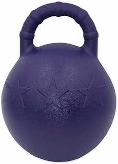 AMKA Pelota de juego de caballos para establos y sauces, resistente a mordidas, color morado
