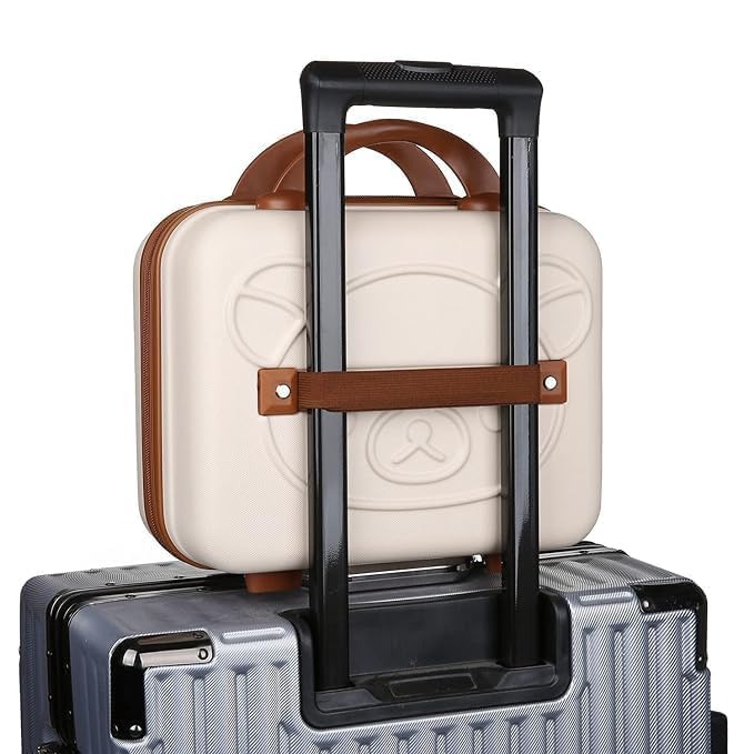 Image of Hand Luggage, Korean Mini Carrying Makeup Case Suitcase with Elastic Band, Small Hard Shell Cosmetic Case for Travel Camping Password Travel Case Women Girls (Korean Luggage)