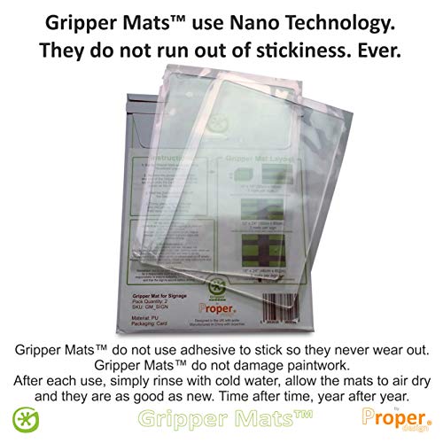 Proper Design Gripper Mats™ – Magnetic Sign Holder for Aluminum & Plastic Vehicles | Makes Magnetic Car Signs Stick to Non-Magnetic Cars, Trucks, Vans & Taxi Signs