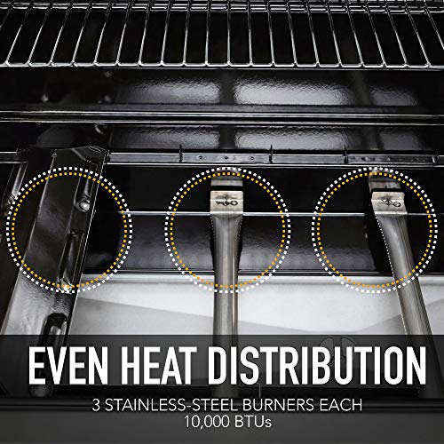 Kenmore 3-Burner Outdoor Bbq Grill | Liquid Propane Barbecue Gas Grill With Folding Sides, Pg-A4030400Ld-Rd, Pedestal Grill With Wheels, 30000 Btu, Red #TOP5