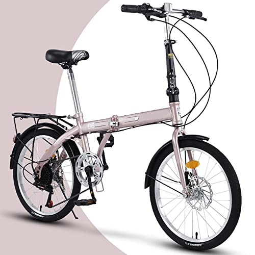 Faltbares Fahrrad, tragbares Fahrrad mit 6-Gang-Schaltung, höhenverstellbar, leicht zusammenklappbar, Stadtfahrrad für Erwachsene, Männer, Frauen und Jugendliche