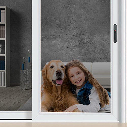 Yotache Katzenschutzgitter 220×90 cm, Petscreen katzengitter Fenster ohne Bohren, PVC-beschichtetes Polyester Insektenschutz Fliegengitter, Schwarz