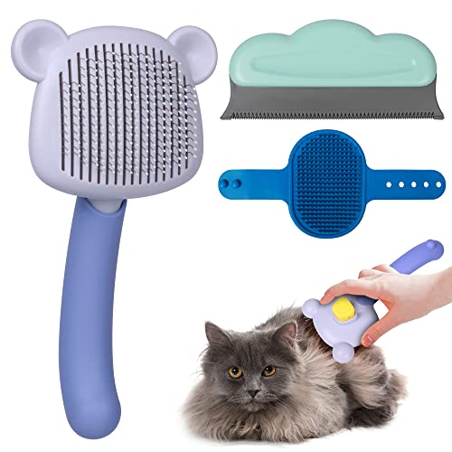 Mytium Cat Brush,Cat Grooming Brush Cat Comb with Bath Brush and Lint Remover for Long or Short Hair Undercoat Rake for Cats,Dog,rabbit Pet Grooming shedding Brush