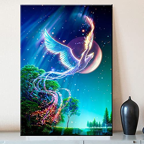 Peinture diamant phénix grand format anti stress mosaïque strass complet - 2