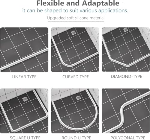 Image of URBANMONK Self Adhesive Water Stopper for Bathroom | Water Stopper for Kitchen Slab with Glue Stick (Grey Small, 2 Meter)